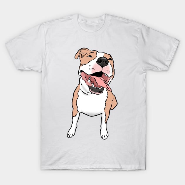 Happy Smiling Pitbull T-Shirt by sockdogs